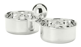 Schiavon, Essentia table accessories, silver plated, Two-section snack dish