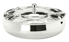 Schiavon, Essentia table accessories, silver plated, Round caviar dish