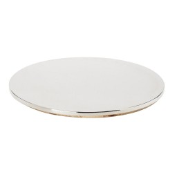 Schiavon, Essentia table accessories, silver plated, Round swivel tray with wood