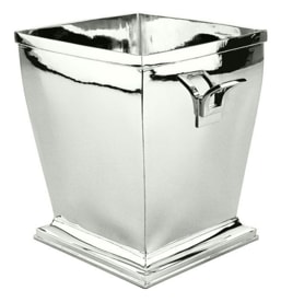 Schiavon, Essentia bar accessories, silver plated, Square ice bucket with base