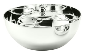 Schiavon, Essentia bar accessories, silver plated, Champagne bowl with 4 bottles support