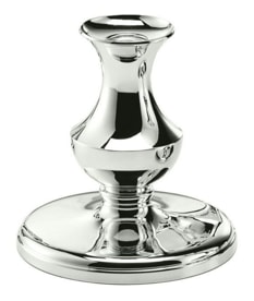 Schiavon, Essentia сandleholders and vases, silver plated, Round single-stem semisphere-shaped candleholder