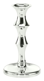 Schiavon, Essentia сandleholders and vases, silver plated, Round single-stem bamboo-shaped candleholder