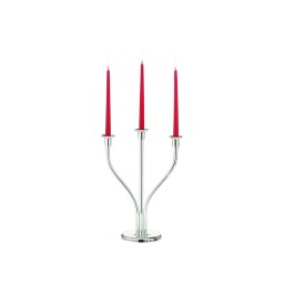 Schiavon, Essentia сandleholders and vases, silver plated, 3-stem rounded candleholder