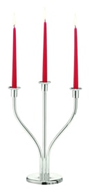 Schiavon, Essentia сandleholders and vases, silver plated, 3-stem rounded candleholder