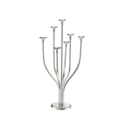 Schiavon, Essentia сandleholders and vases, silver plated, 7-stem rounded candleholder