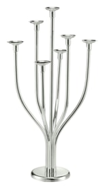 Schiavon, Essentia сandleholders and vases, silver plated, 7-stem rounded candleholder