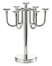 Schiavon, Essentia сandleholders and vases, silver plated, 7-stem candleholder mod.imperiale