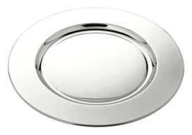 Schiavon, Essentia plates and bowls, silver plated, Round plate with flat edge