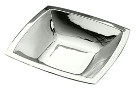 Schiavon, Essentia plates and bowls, silver plated, Contour-edged square bowl