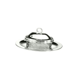 Schiavon, Essentia table accessories, silver plated, Oval grated cheese bowl