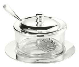 Schiavon, Essentia table accessories, silver plated, Round grated cheese bowl