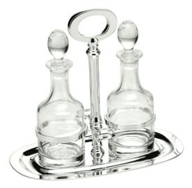 Schiavon, Essentia table accessories, silver plated, Video-shaped cruet