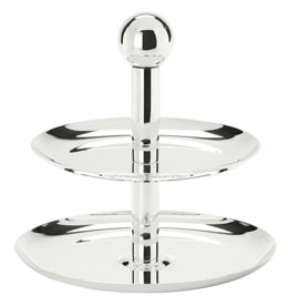Schiavon, Essentia table accessories, silver plated, Two-level pastry stand