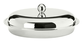 Schiavon, Essentia table accessories, silver plated, Oval serving dish with pyrex and lid