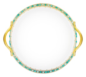 Robert Haviland & C. Parlon, Syracuse Turquoise, Round cake dish with handle