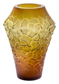 Lalique, Caldera collection, Vase medium, yellow