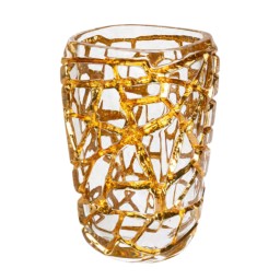 Lalique, Magnitude vases, Vase large, clear with gold