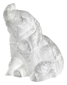 Lalique, Earth animals sculptures, Baby elephant sculpture, clear