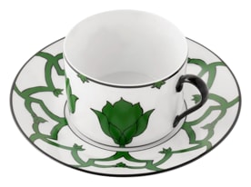 Pinto, Jaipur, Tea cup and saucer, green