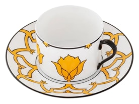 Pinto, Jaipur, Tea cup and saucer, yellow