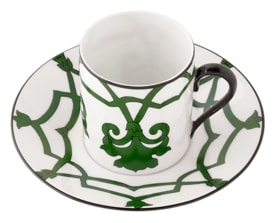 Pinto, Jaipur, Coffee cup and saucer, green