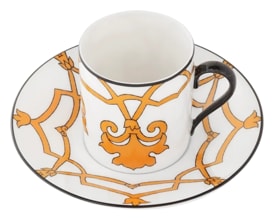 Pinto, Jaipur, Coffee cup and saucer, orange