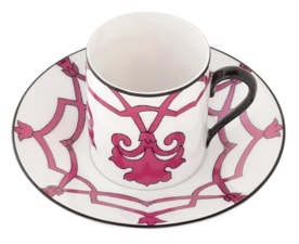 Pinto, Jaipur, Coffee cup and saucer, pink