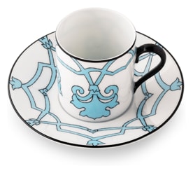 Pinto, Jaipur, Coffee cup and saucer, aqua