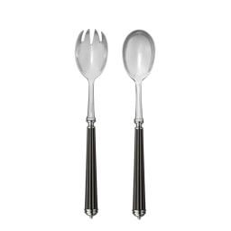Alain Saint-Joanis, Lignes black, silver plated, Salad serving set