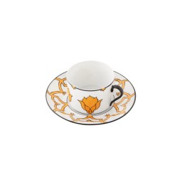 Pinto, Jaipur, Tea cup and saucer, orange