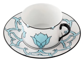 Pinto, Jaipur, Tea cup and saucer, aqua