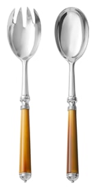 Alain Saint-Joanis, Marbella Dark Horn, silver plated, Salad serving set