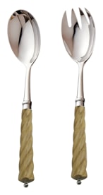 Alain Saint-Joanis, Mistral Olivewood, silver plated, Salad serving set