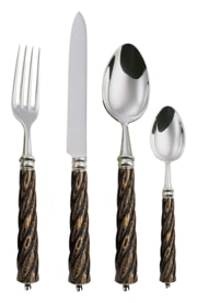 Alain Saint-Joanis, Mistral Black, silver plated, Flatware set for 1 person (4 pieces)