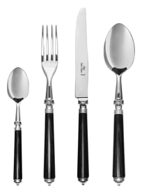 Alain Saint-Joanis, Marbella black, stainless steel, Flatware set for 1 person (4 pieces)