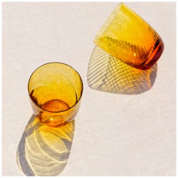 Nason Moretti, Idra glasses, Water glasses set of 6, amber