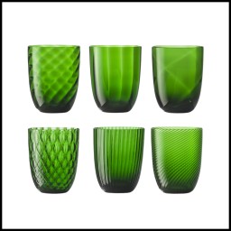 Nason Moretti, Idra glasses, Water glasses set of 6, pino green