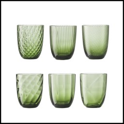 Nason Moretti, Idra glasses, Water glasses set of 6, soraya green