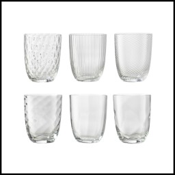 Nason Moretti, Idra glasses, Water glasses set of 6, clear