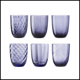 Nason Moretti, Idra glasses, Water glasses set of 6, wisteria