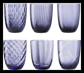 Nason Moretti, Idra glasses, Water glasses set of 6, wisteria