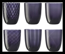 Nason Moretti, Idra glasses, Water glasses set of 6, periwinkle