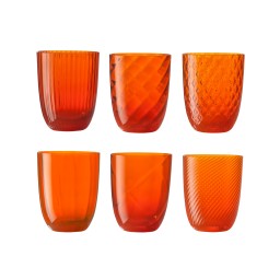 Nason Moretti, Idra glasses, Water glasses set of 6, orange