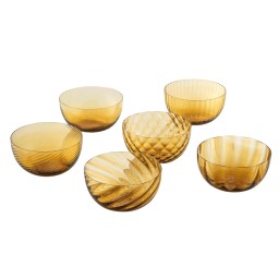 Nason Moretti, Idra bowls, Bowls set of 6, amber