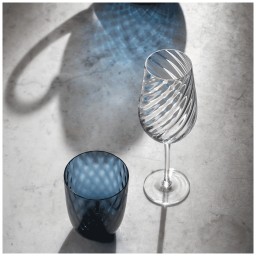 Nason Moretti, Tolomeo glasses, White wine glass, optic twisted