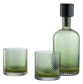 Nason Moretti, Borealis set, Bottle and 2 tumblers set, soraya green