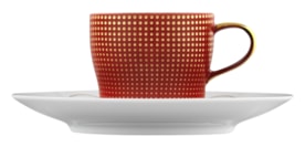 Fürstenberg, Auréole clair de lune, Espresso cup and saucer, red