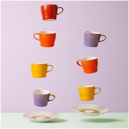 Fürstenberg, Auréole clair de lune, Espresso cup and saucer, red