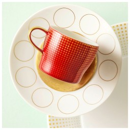 Fürstenberg, Auréole clair de lune, Espresso cup and saucer, red
